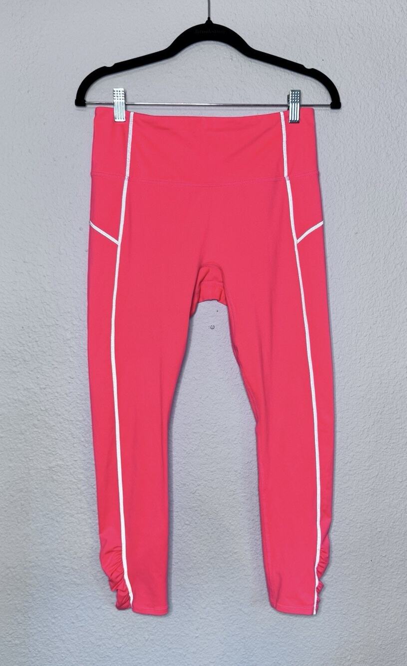 Free People Movement Women's SZ M You’re A Peach High Rise 7/8 Leggings Hot Pink
